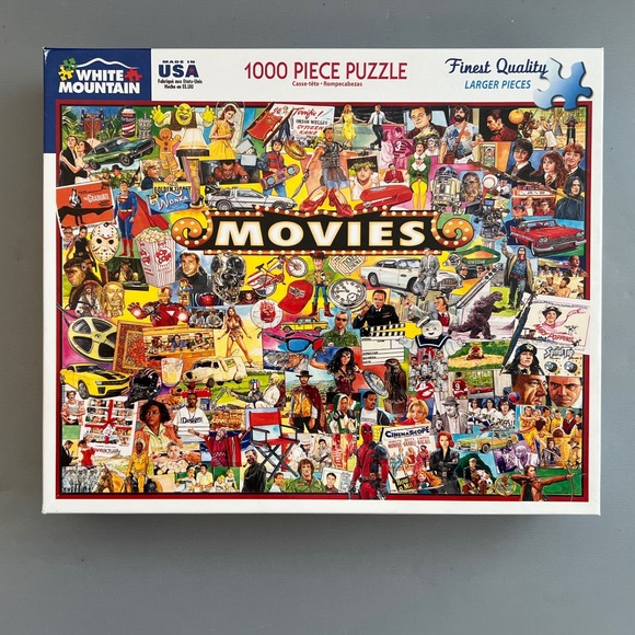 White Mountain Movies 1000 Piece Jigsaw Puzzle Finest Quality Larger Pieces - Picture 1 of 2